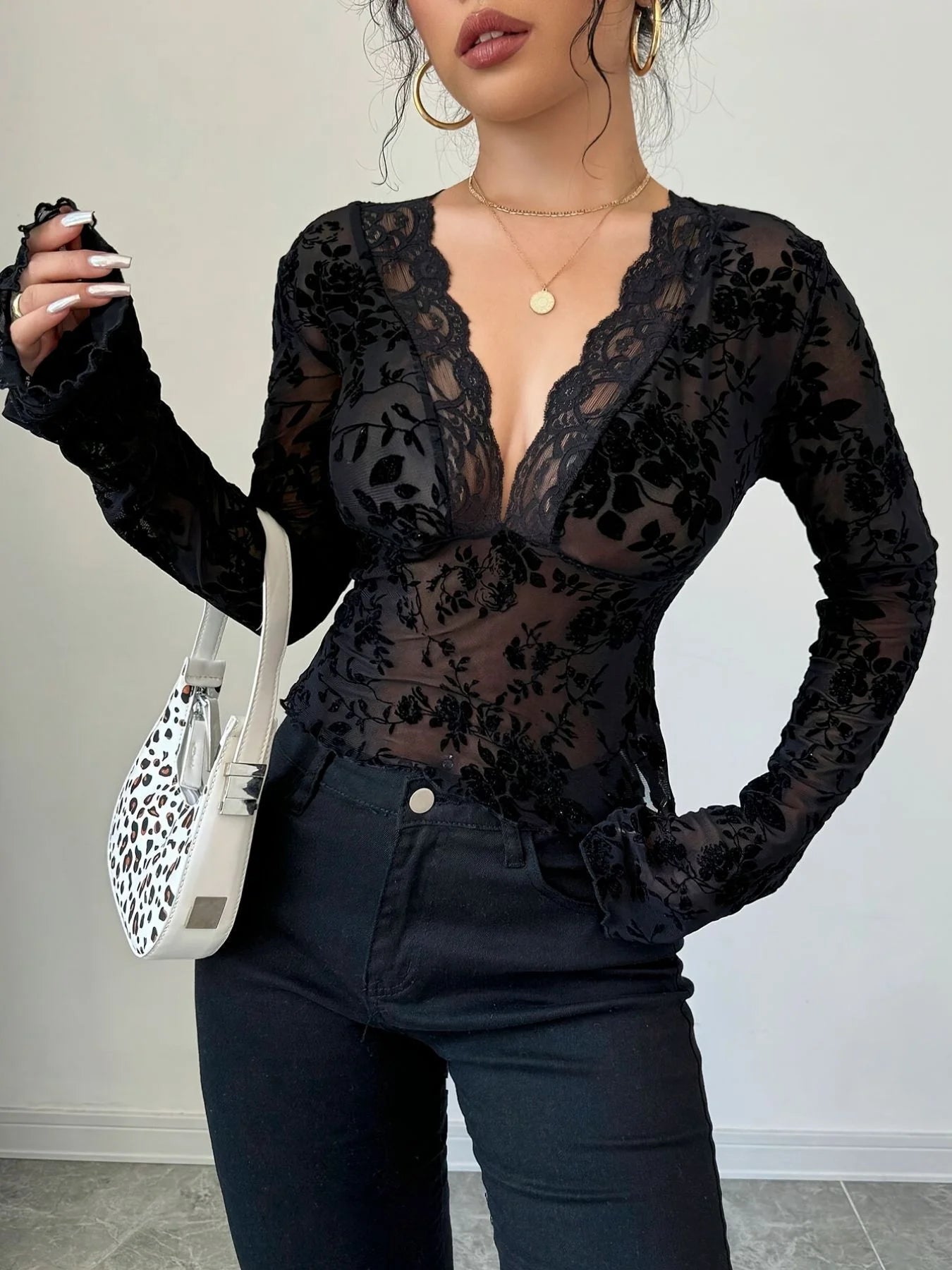 Floral Lace V-Neck Top