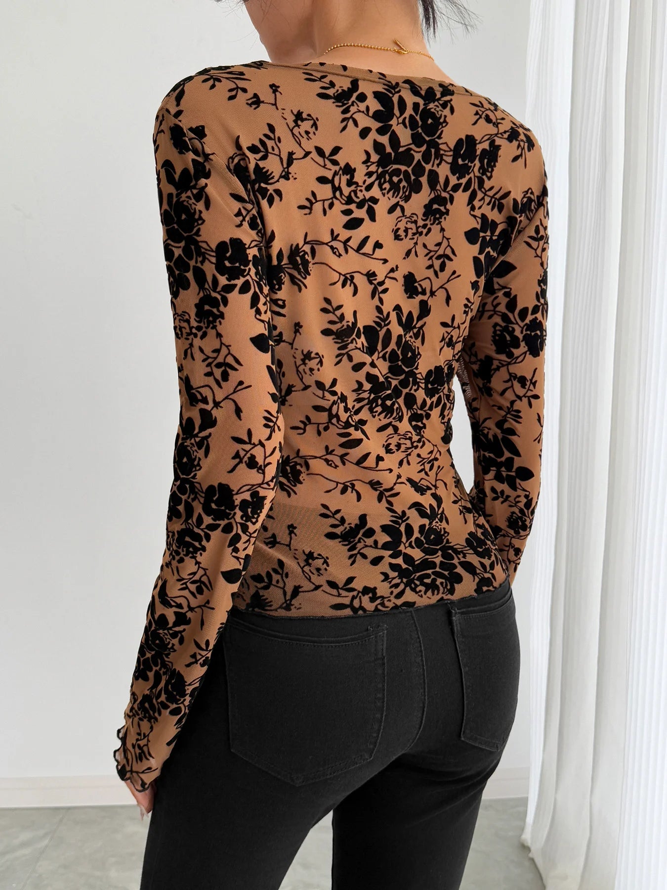 Floral Lace V-Neck Top