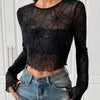 Spider Web Mesh Crop Top