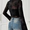 Spider Web Mesh Crop Top