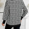 Houndstooth V-Neck Knit Top