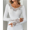 Floral Lace Detail Ribbed Top