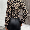 Lace Trim Leopard Print Wrap Top