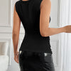 Draped Neck Sleeveless Top