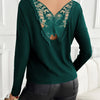 Butterfly Lace Back Ribbed Top