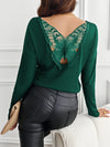 Butterfly Lace Back Ribbed Top