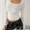 Floral Lace Knit Crop Top