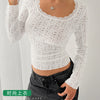 Floral Lace Knit Crop Top