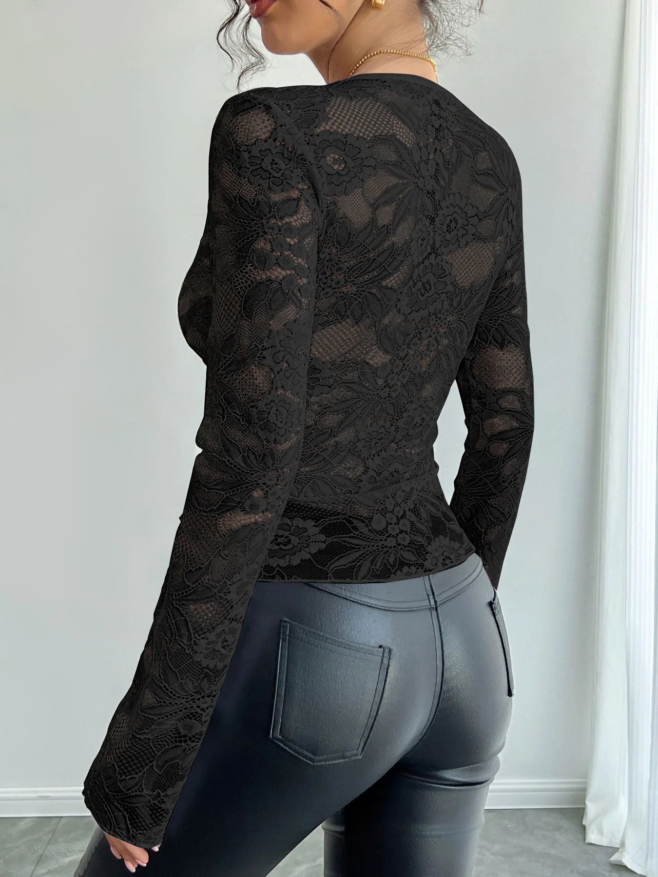Floral Lace Wrap Top