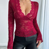 Floral Lace Wrap Top