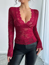 Floral Lace Wrap Top