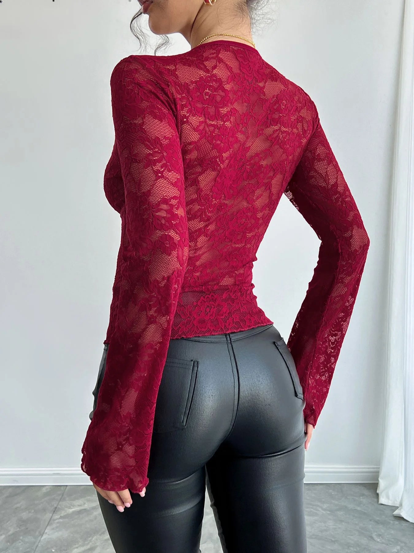 Floral Lace Wrap Top