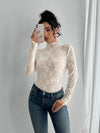Butterfly Mesh High Neck Top