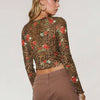 Floral Leopard Mesh Crop Top
