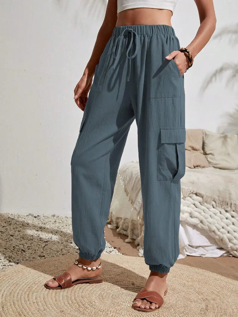 Women's Drawstring Cargo Jogger Pants