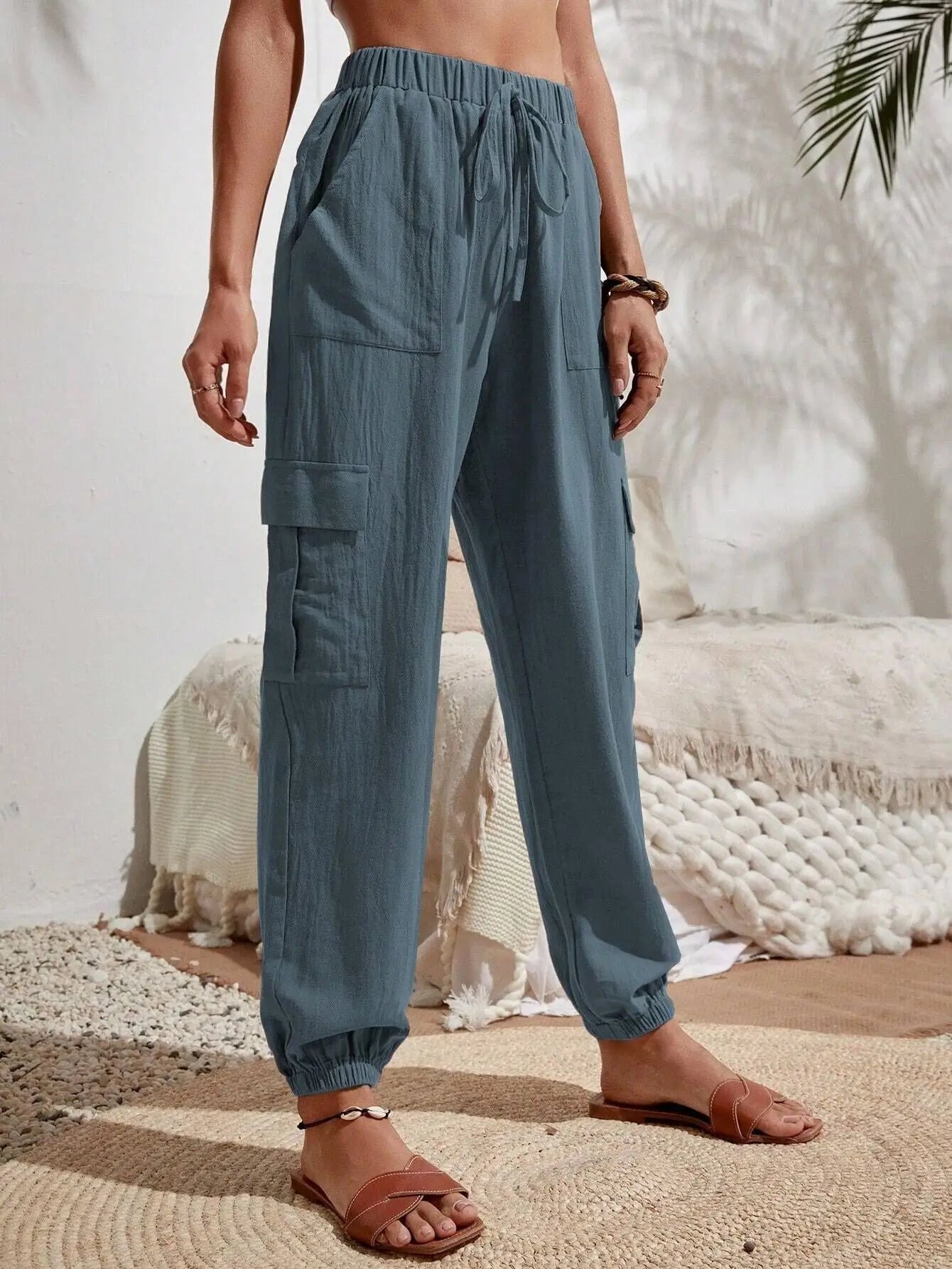 Women's Drawstring Cargo Jogger Pants