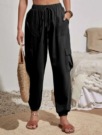 Women's Drawstring Cargo Jogger Pants