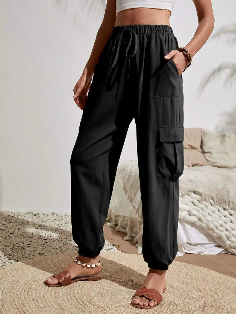 Women's Drawstring Cargo Jogger Pants