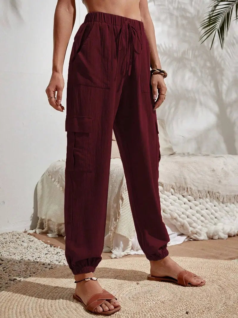 Women's Drawstring Cargo Jogger Pants