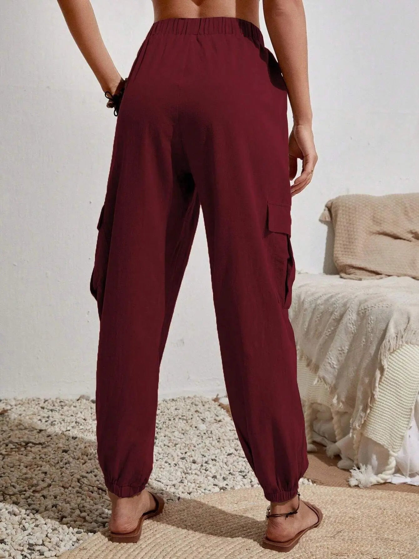 Women's Drawstring Cargo Jogger Pants
