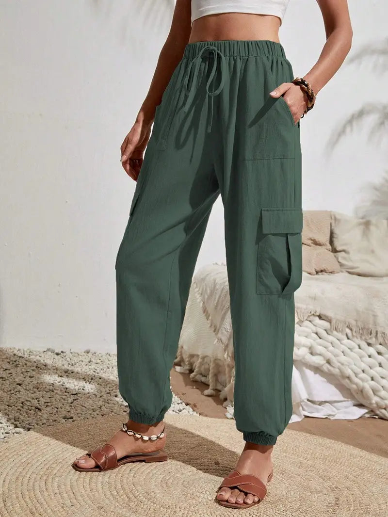 Women's Drawstring Cargo Jogger Pants