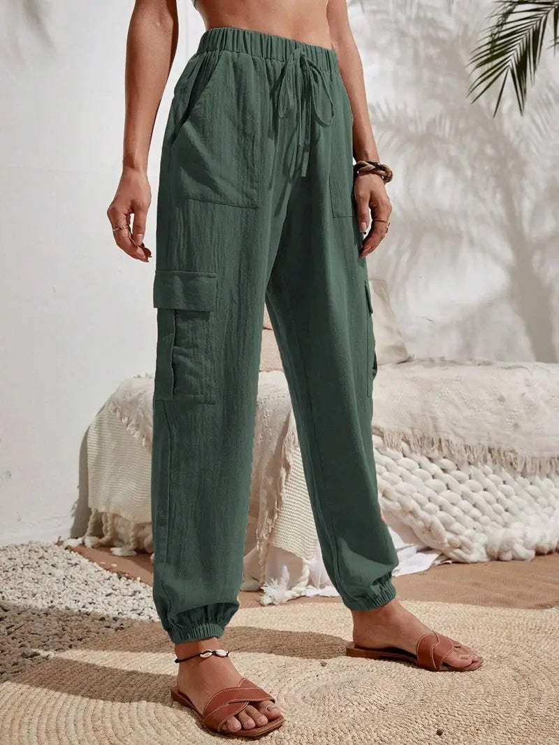 Women's Drawstring Cargo Jogger Pants