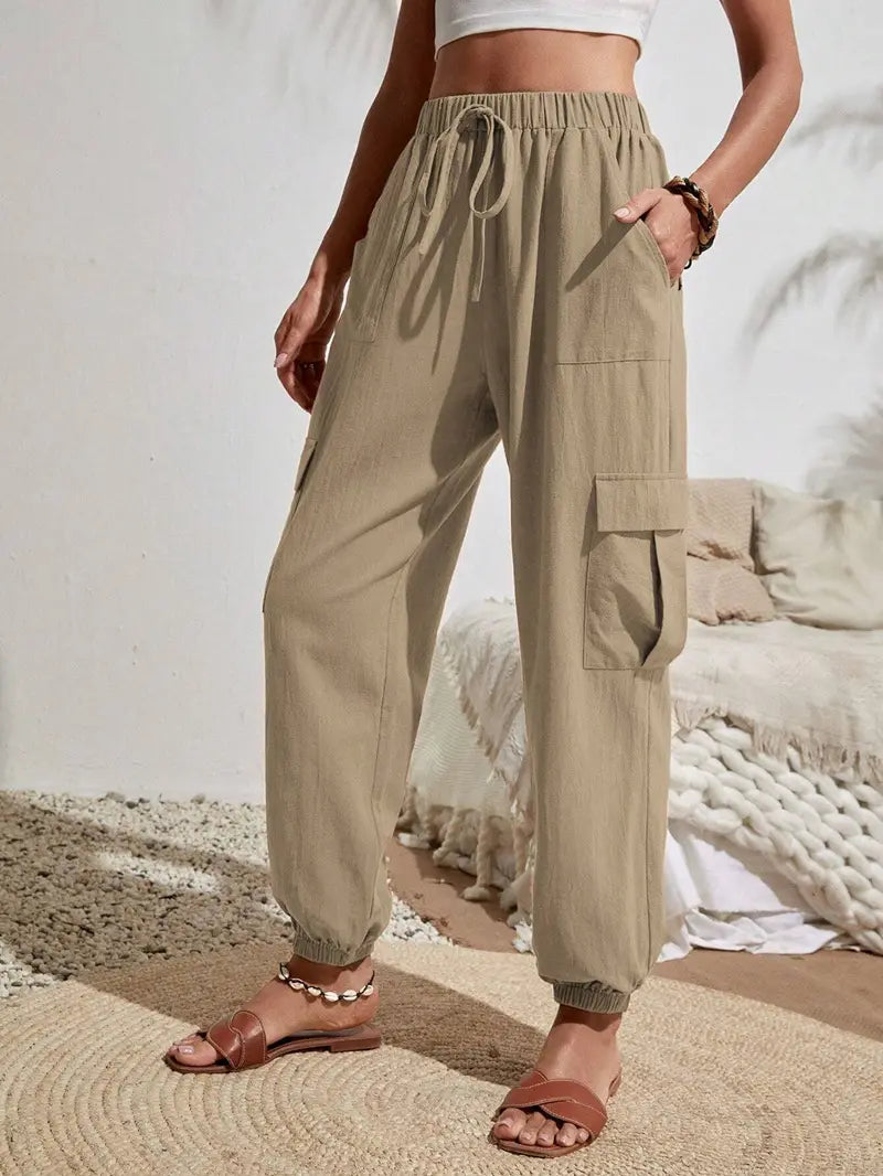 Women's Drawstring Cargo Jogger Pants