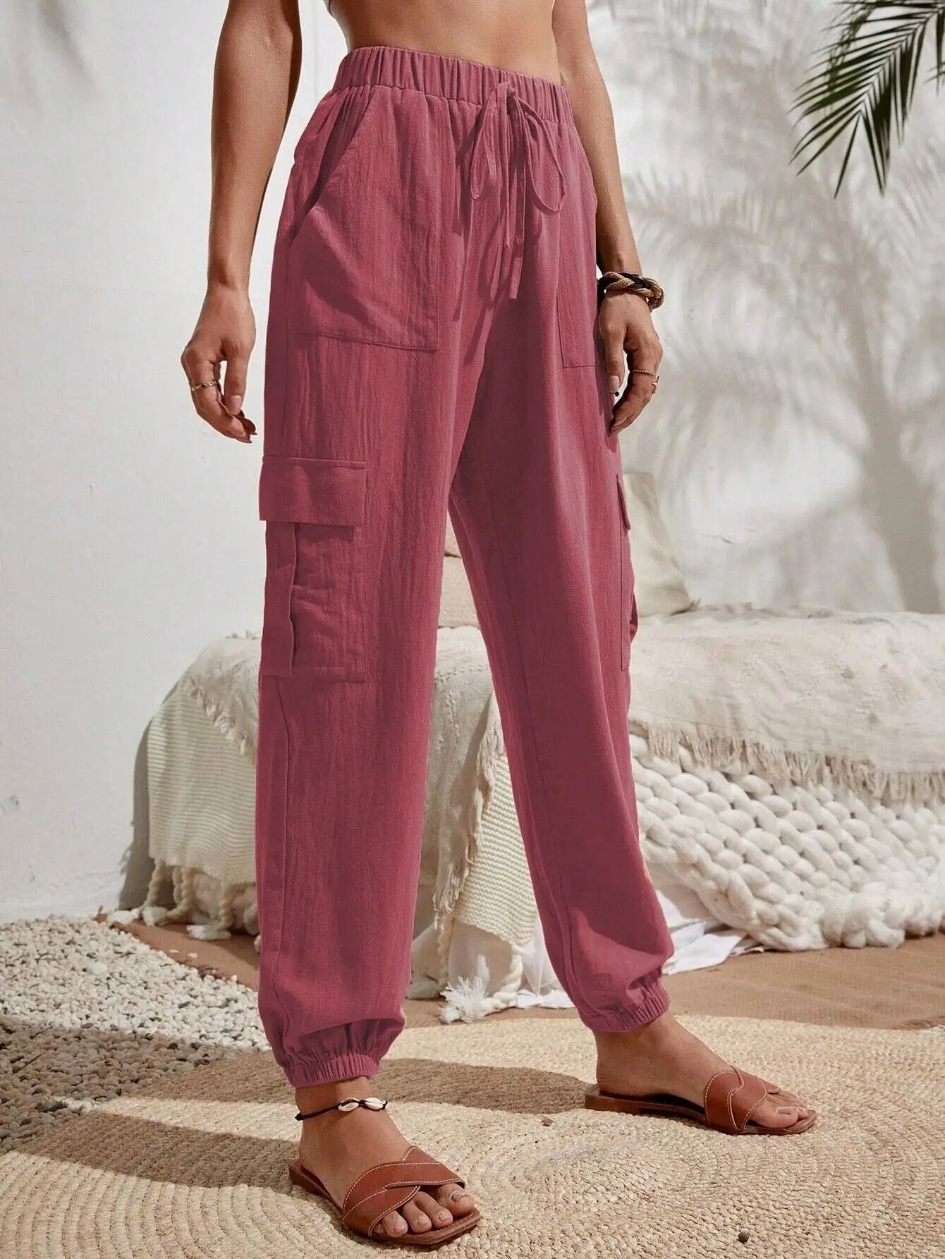 Women's Drawstring Cargo Jogger Pants