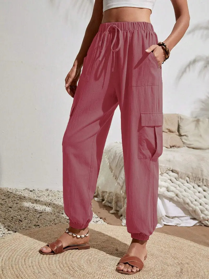 Women's Drawstring Cargo Jogger Pants