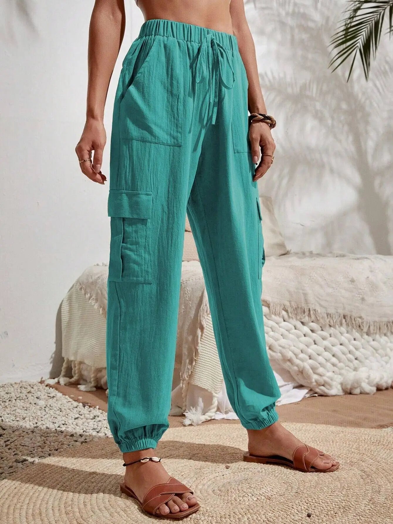 Women's Drawstring Cargo Jogger Pants