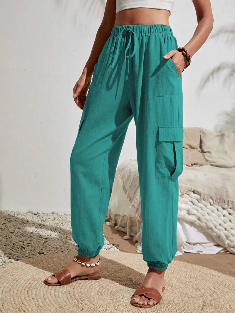 Women's Drawstring Cargo Jogger Pants