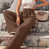 High-Waist Drawstring Wide-Leg Palazzo Pants