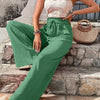 High-Waist Drawstring Wide-Leg Palazzo Pants