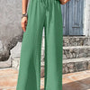 High-Waist Drawstring Wide-Leg Palazzo Pants