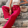 High-Waist Drawstring Wide-Leg Palazzo Pants