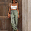 Women's Boho Print Smocked Waist Jogger Pants