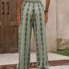 Women's Boho Print Smocked Waist Jogger Pants