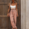 Women's Boho Print Smocked Waist Jogger Pants