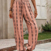 Women's Boho Print Smocked Waist Jogger Pants