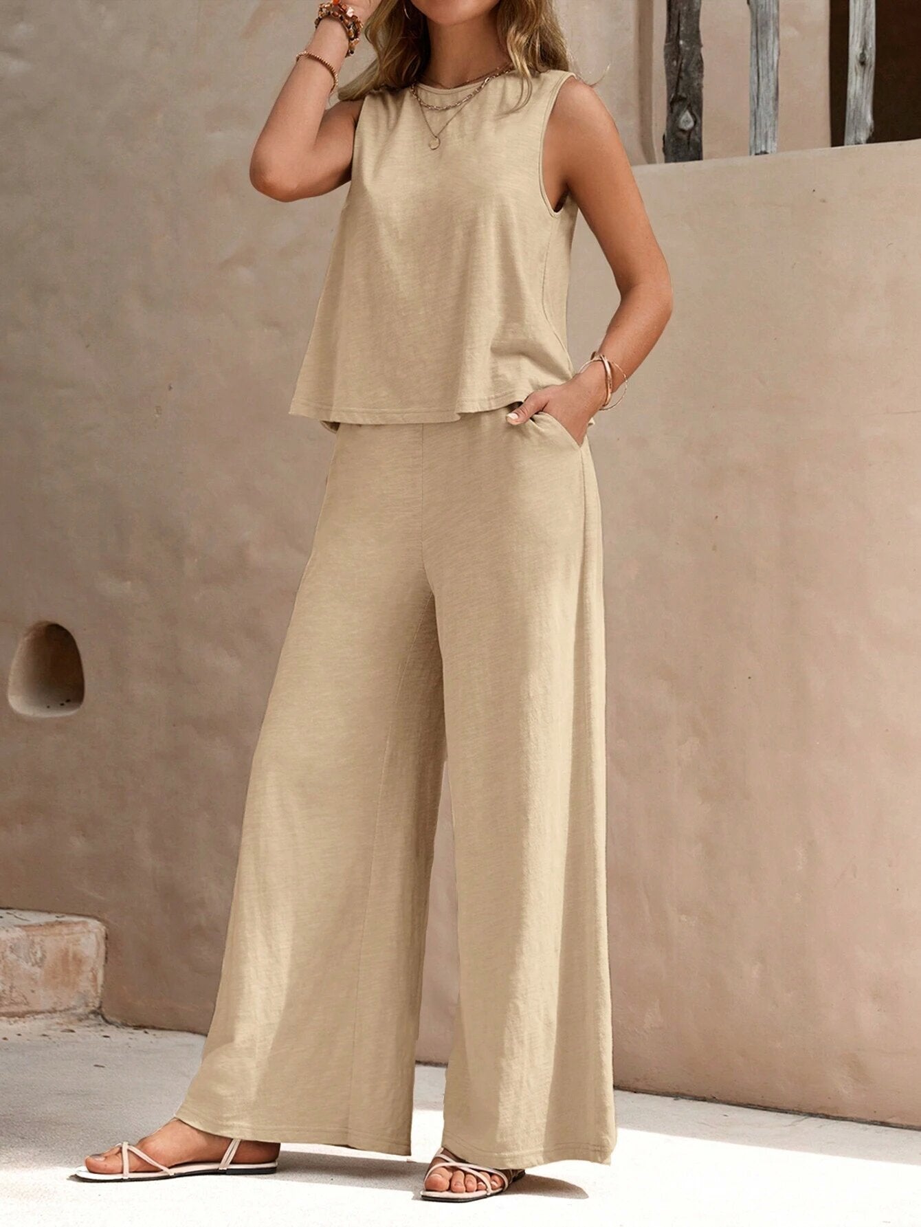 Sleeveless Palazzo Co-ord Set