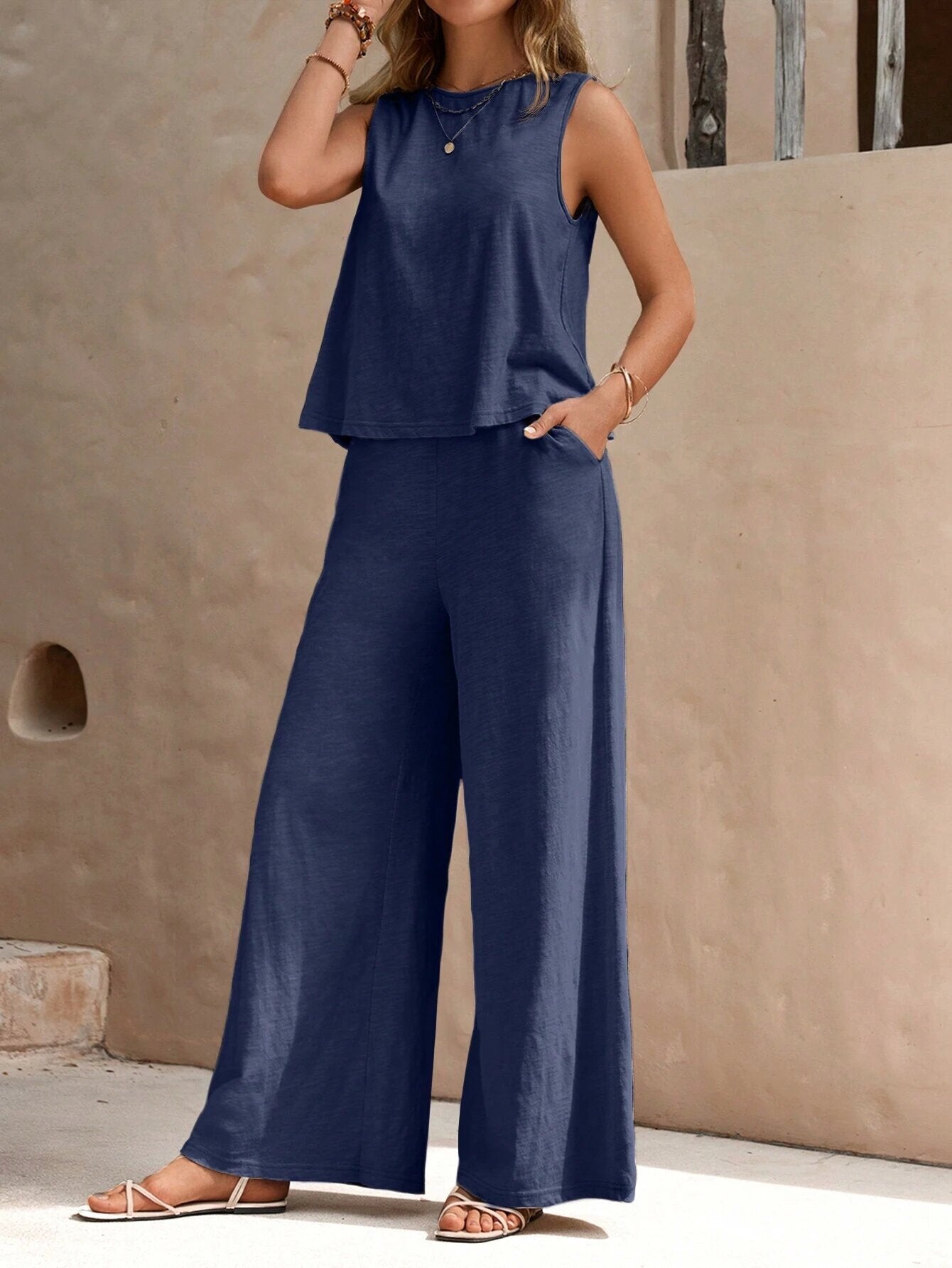 Sleeveless Palazzo Co-ord Set