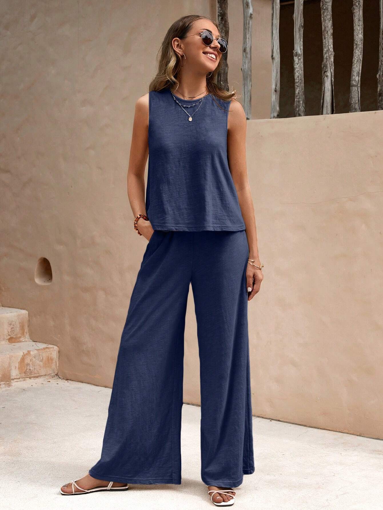 Sleeveless Palazzo Co-ord Set