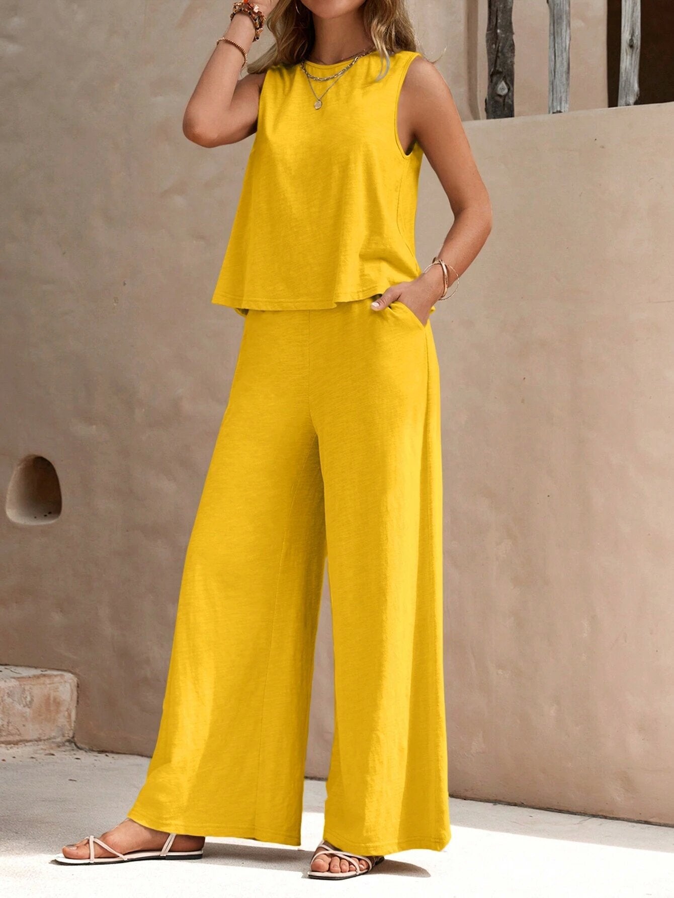 Sleeveless Palazzo Co-ord Set
