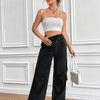 Women's Drawstring Wide-Leg Cargo Pants