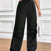 Women's Drawstring Wide-Leg Cargo Pants