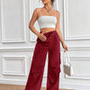 Women's Drawstring Wide-Leg Cargo Pants