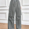 Women's Drawstring Wide-Leg Cargo Pants