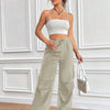 Women's Drawstring Wide-Leg Cargo Pants