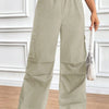 Women's Drawstring Wide-Leg Cargo Pants