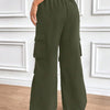 Women's Drawstring Wide-Leg Cargo Pants